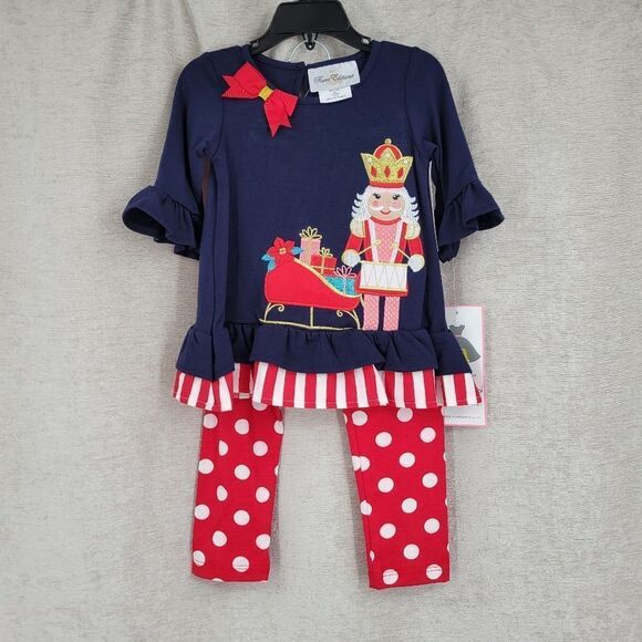 Rare Editions Holiday Christmas Matching Set Nutcracker Girls Toddler 2T NEW - Picture 1 of 6